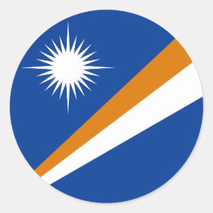Vlag van de Marshalleilanden Ronde Sticker