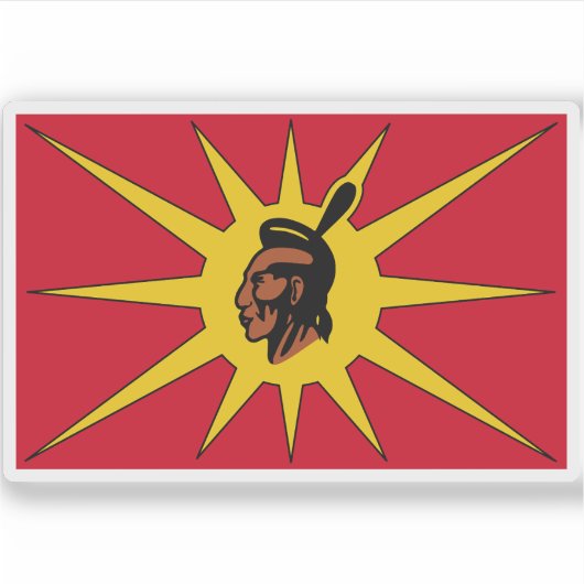 Vlag van de Mohawk Warrior Society (Rotisken’rakéh Sticker (Voorkant)