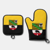 Vlag van de Muismat Saksen-Anhalt Ovenwant & Pannenlap Set (Voorkant)
