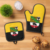 Vlag van de Muismat Saksen-Anhalt Ovenwant & Pannenlap Set (Top down)