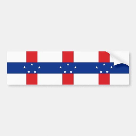 Vlag van de Nederlandse Antillen Bumpersticker (Voorkant)