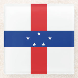 Vlag van de Nederlandse Antillen Glazen Onderzetter