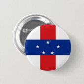 Vlag van de Nederlandse Antillen Ronde Button 5,7 Cm (Voorkant /achterkant)