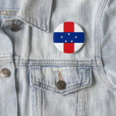 Vlag van de Nederlandse Antillen Ronde Button 5,7 Cm (In situ)