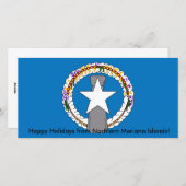Vlag van de Noordelijke Marianen Feestdagenkaart (Voorkant / Achterkant)