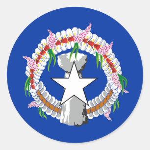 Vlag van de Noordelijke Marianen Ronde Sticker