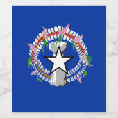 Vlag van de Noordelijke Marianen Wijn Etiket (Enkel label)