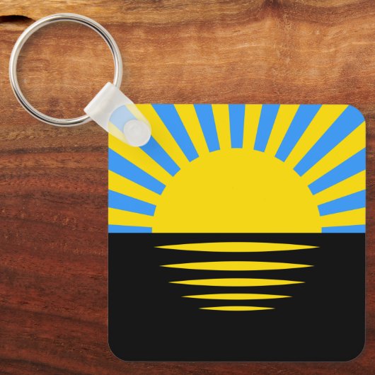 Vlag van de oblast Donetsk Sleutelhanger (Voorkant)