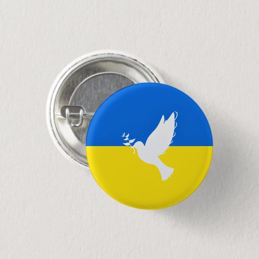 Vlag van de Oekraïense Button Dove of Peace - Free (Voorkant /achterkant)