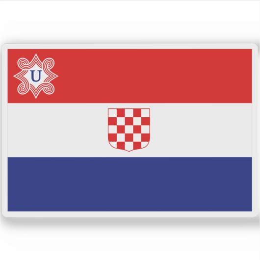 Vlag van de Onafhankelijke Staat Kroatië (1941-194 Sticker (Voorkant)