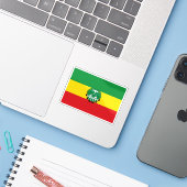Vlag van de overgangsregering van Ethiopië Sticker (Laptop met iPhone)