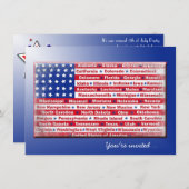 Vlag van de partij van de vierde juli kaart (Voorkant / Achterkant)