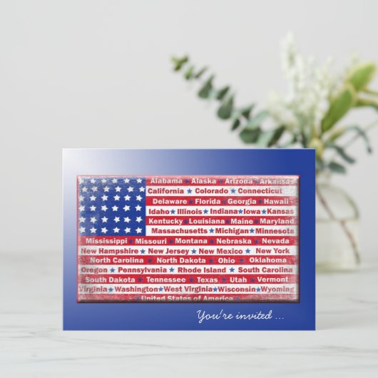 Vlag van de partij van de vierde juli kaart (Staand voorkant)