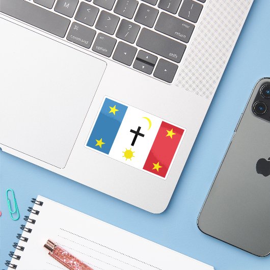 Vlag van de Pascua Yaqui stam van Arizona Sticker (Laptop met iPhone)