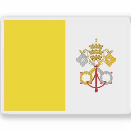 Vlag van de Pauselijke Staten (1825-1870) Sticker (Voorkant)