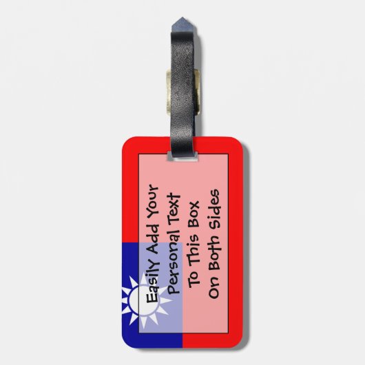 Vlag van de Persoonsgegevens van de Republiek Chin Bagagelabel (Achterkant verticaal)