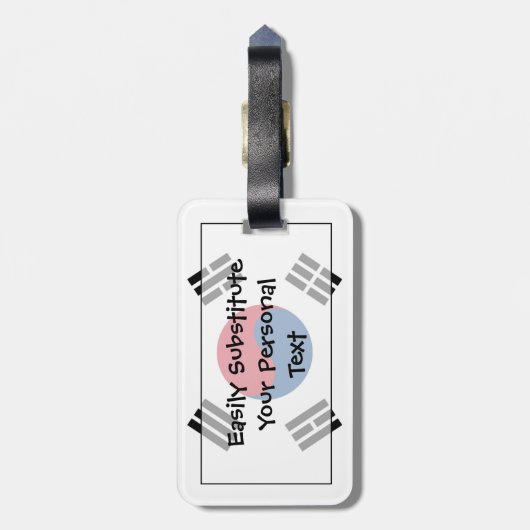 Vlag van de Persoonsgegevens van Zuid-Korea Bagagelabel (Achterkant verticaal)