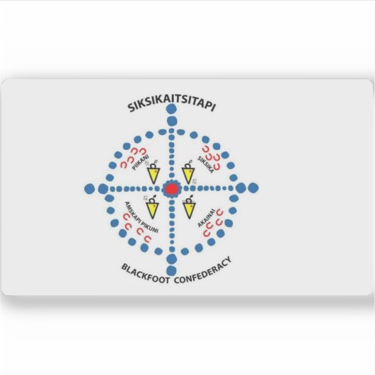 Vlag van de Piegannatie, Blackfeet Confederatie Sticker (Voorkant)
