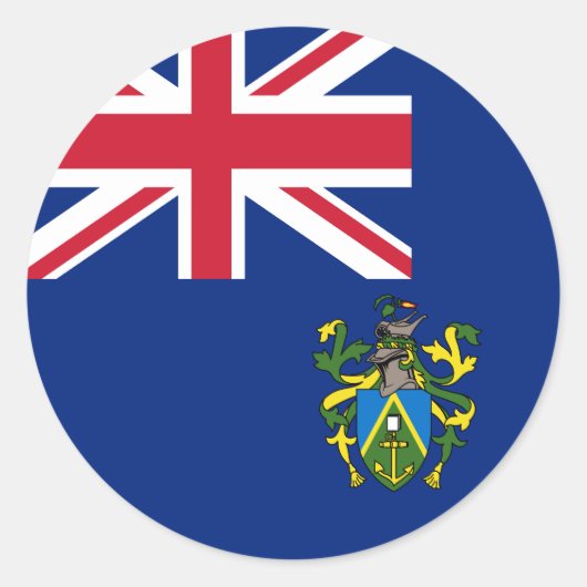 Vlag van de Pitcairneilanden Ronde Sticker (Voorkant)