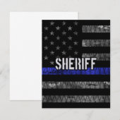 Vlag van de politie van de sheriff bedankkaart (Voorkant / Achterkant)