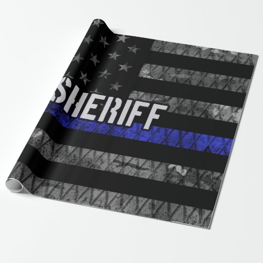 Vlag van de politie van de sheriff cadeaupapier (Uitgerold)