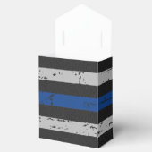  vlag van de politiepartij met blauwe lijn bedankdoosjes (Geopend)