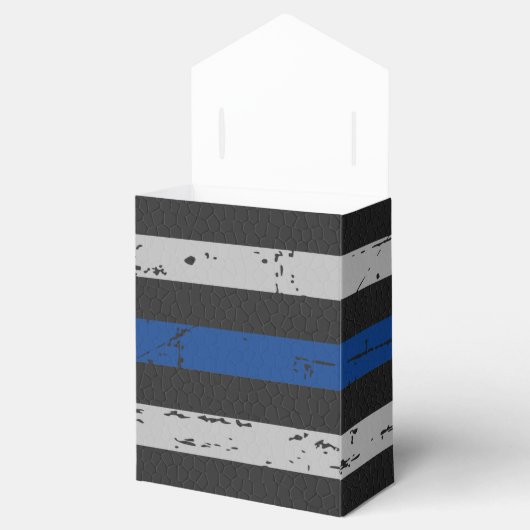  vlag van de politiepartij met blauwe lijn bedankdoosjes (Geopend)
