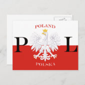 Vlag van de Poolse witte adelaar Polska Briefkaart (Voorkant / Achterkant)