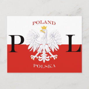 Vlag van de Poolse witte adelaar Polska Briefkaart