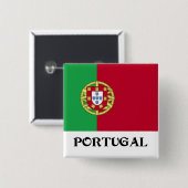 Vlag van de Portugese Sticker Vierkante Button 5,1 Cm (Voorkant /achterkant)