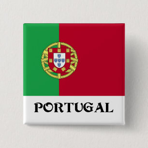 Vlag van de Portugese Sticker Vierkante Button 5,1 Cm