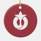 Vlag van de prefectuur Aichi, Japan Keramisch Ornament (Achterkant)