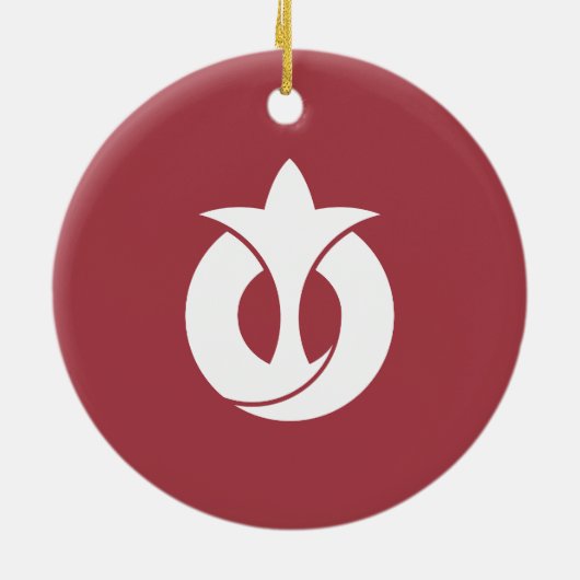 Vlag van de prefectuur Aichi, Japan Keramisch Ornament (Achterkant)