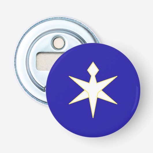 Vlag van de prefectuur Chiba, Japan Button Flesopener (Voorkant)