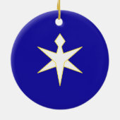 Vlag van de prefectuur Chiba, Japan Keramisch Ornament (Achterkant)