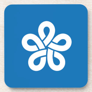 Vlag van de prefectuur Fukuoka, Japan Bier Onderzetter