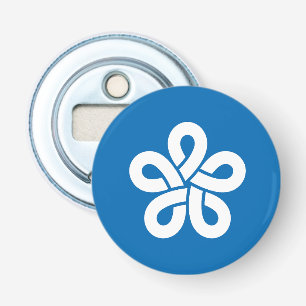 Vlag van de prefectuur Fukuoka, Japan Button Flesopener
