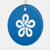 Vlag van de prefectuur Fukuoka, Japan Keramisch Ornament (Links)