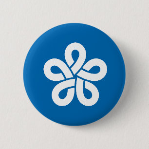 Vlag van de prefectuur Fukuoka, Japan Ronde Button 5,7 Cm