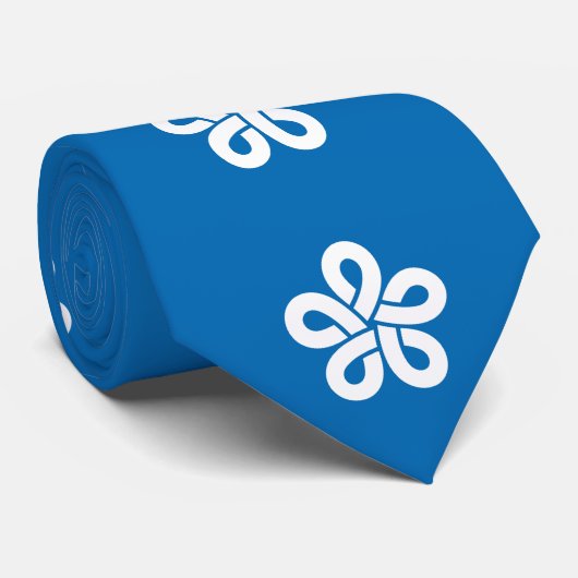 Vlag van de prefectuur Fukuoka, Japan Stropdas (Opgerold)