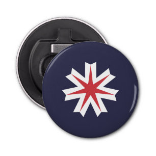 Vlag van de prefectuur Hokkaido, Japan Button Flesopener