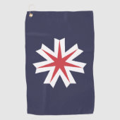 Vlag van de prefectuur Hokkaido, Japan Golfhanddoek (Voorkant)