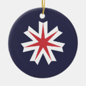 Vlag van de prefectuur Hokkaido, Japan Keramisch Ornament (Voorkant)