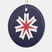 Vlag van de prefectuur Hokkaido, Japan Keramisch Ornament (Links)