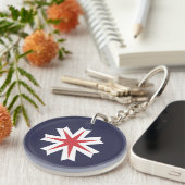 Vlag van de prefectuur Hokkaido, Japan Sleutelhanger (Voorkant Rechts)