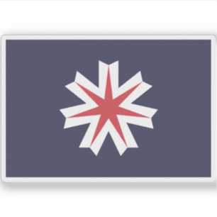 Vlag van de prefectuur Hokkaido, Japan Sticker