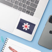 Vlag van de prefectuur Hokkaido, Japan Sticker (Laptop met iPhone)