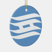 Vlag van de prefectuur Hyogo, Japan Keramisch Ornament (Rechts)
