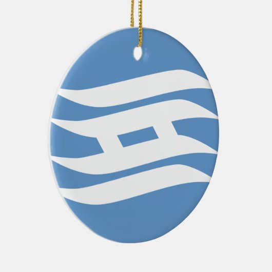 Vlag van de prefectuur Hyogo, Japan Keramisch Ornament (Rechts)