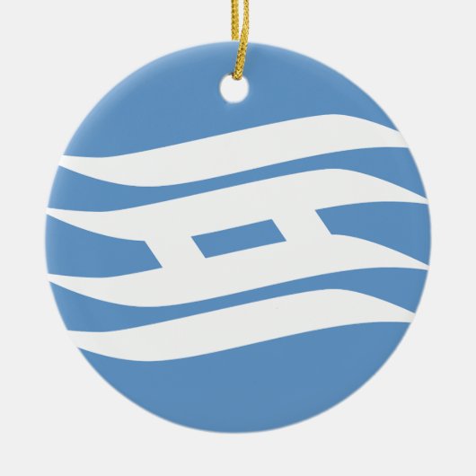 Vlag van de prefectuur Hyogo, Japan Keramisch Ornament (Voorkant)